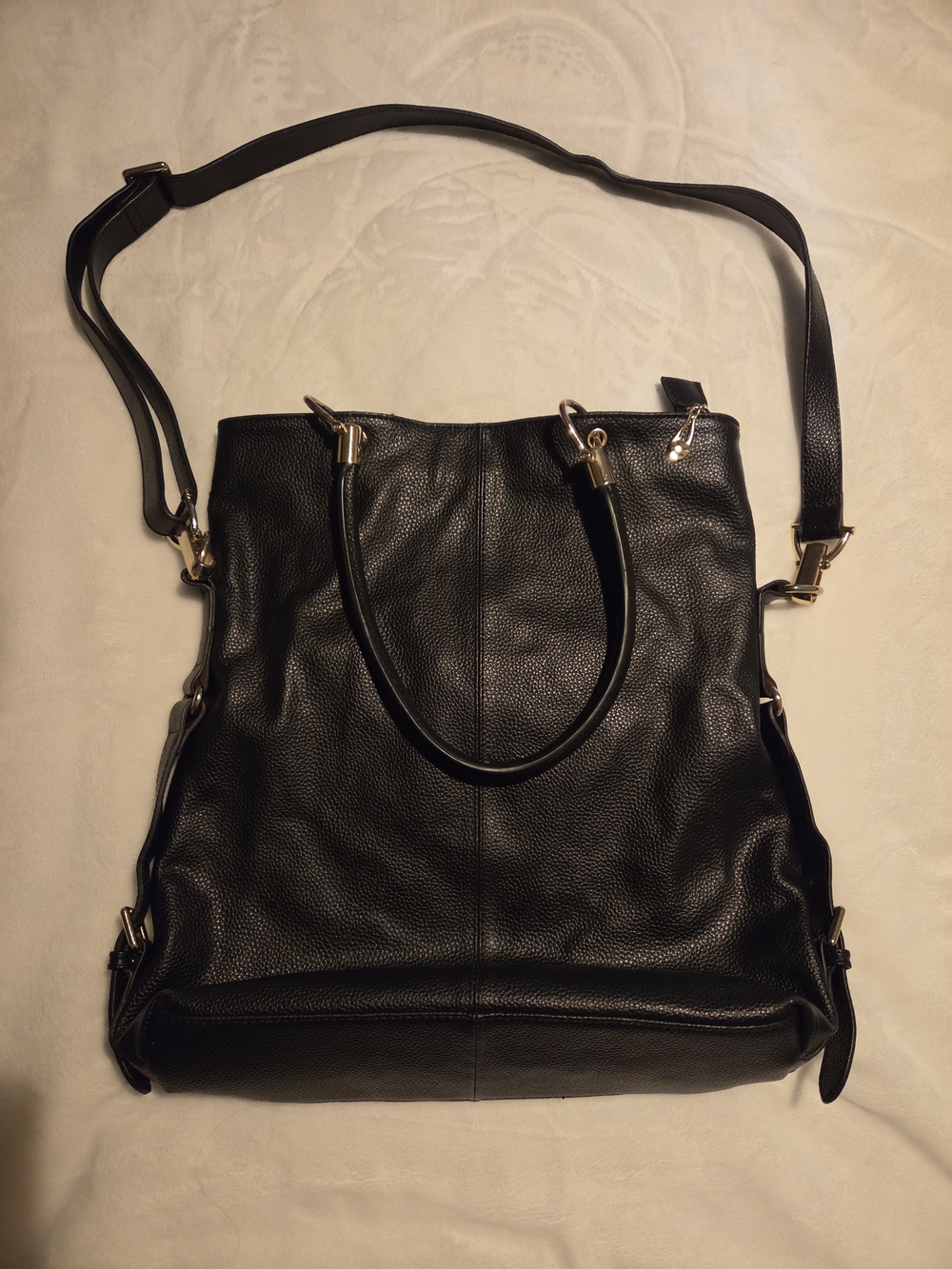 Versatile Black Leather Shoulder Tote Erica Anenberg Sutton Bag